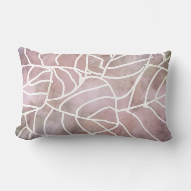 cool abstract nature art leaf design lumbar pillow (Front)