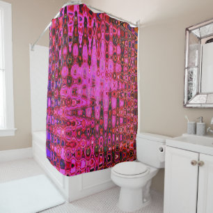 Cool Abstract Pink and Black Atomic Retro Zigzags