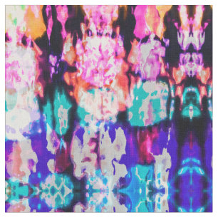 Cool Abstract Pink Blue Black Tie Dye Pattern Fabric