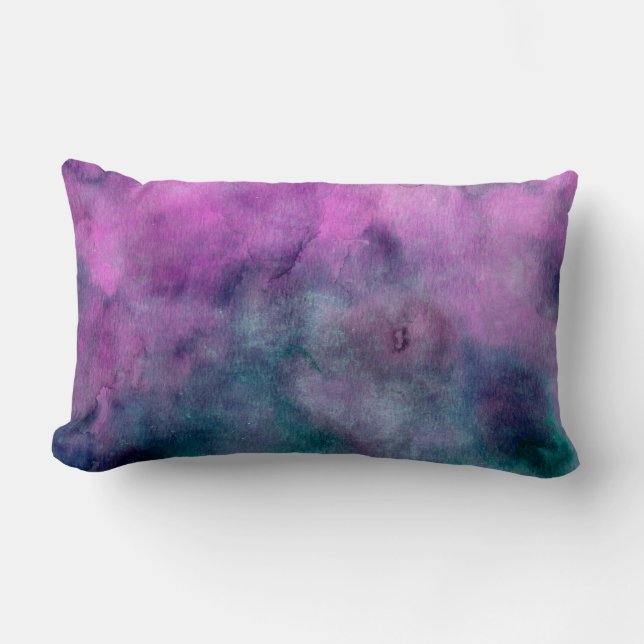 cool abstract purple and teal throw pillow (Front)