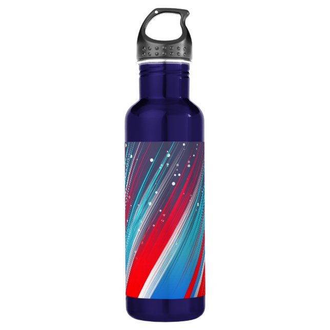 Cool Abstract Red White Blue Brush Strokes 710 Ml Water Bottle (Front)