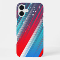 Cool Abstract Red White Blue Brush Strokes