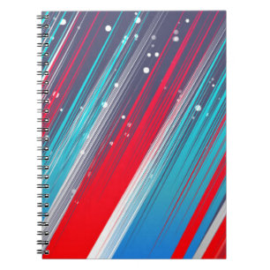Cool Abstract Red White Blue Brush Strokes Notebook