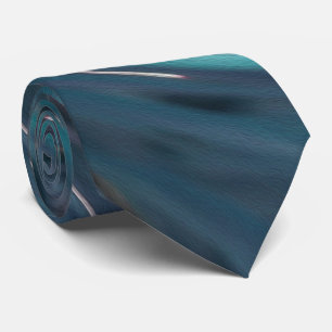 Cool Abstract Retro Black and Teal Cosmic Swirl Tie