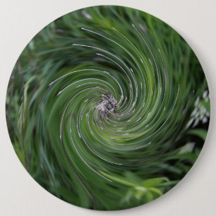 Cool Abstract Retro Chartreuse Green Floral Swirl 6 Inch Round Button