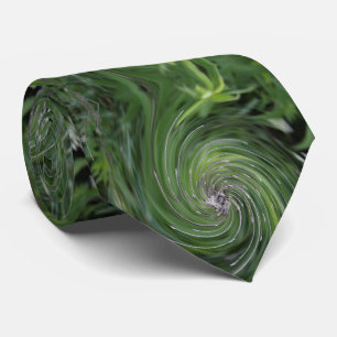 Cool Abstract Retro Chartreuse Green Floral Swirl Tie