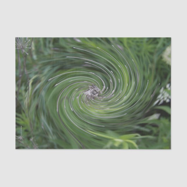 Cool Abstract Retro Chartreuse Green Floral Swirl Tissue Paper (Front)