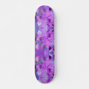 Cool Abstract Retro Nature in Hot Pink and Purple Skateboard