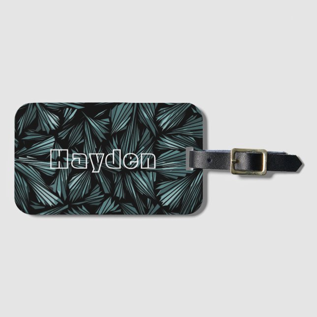 Cool Abstract Shattered Glass Personalised Luggage Tag (Front Horizontal)