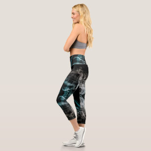 Cool Abstract Smoke Ghost From The Past Capri Leggings