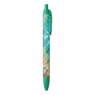 Cool Abstract Teal Green Brown Beach Batik Tie Dye Black Ink Pen