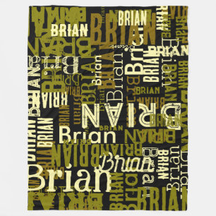 Cool Abstract Typography Pattern of Name  Fleece Blanket