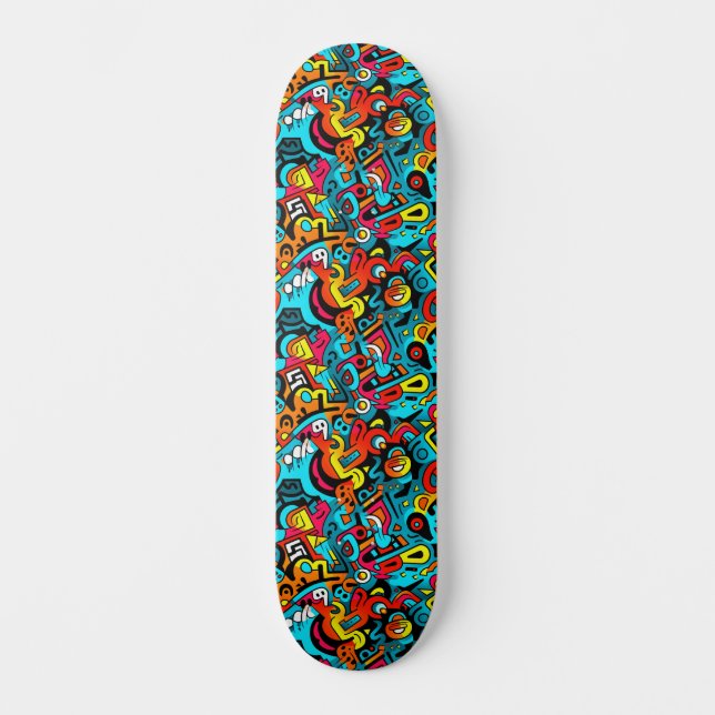 Cool Abstract Urban Street Art Wide Skateboard (Front)