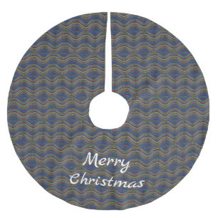 Cool Abstract Vertical Wavy line Art Thunder_Cove Brushed Polyester Tree Skirt