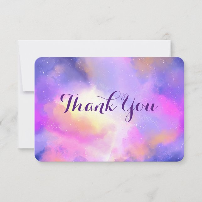 Cool Abstract Watercolor Space Design Thank You (Front)
