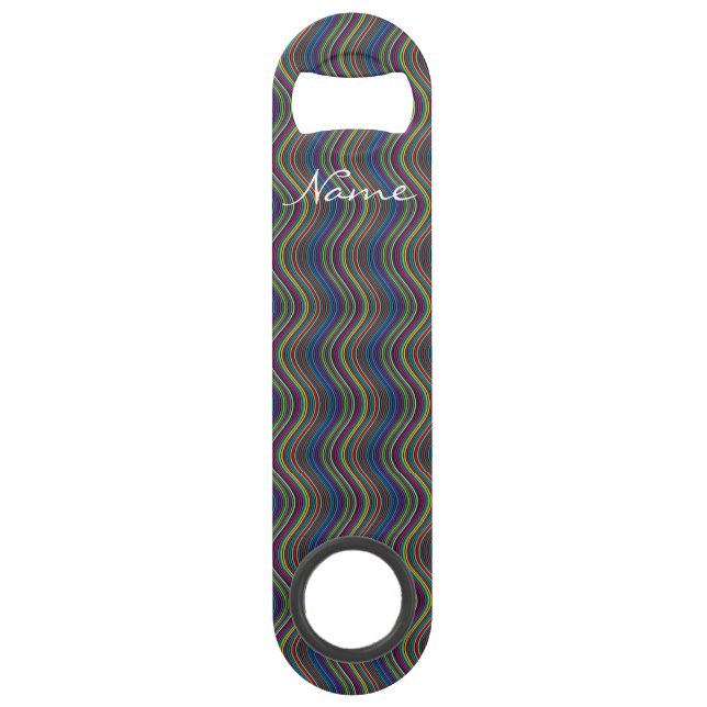 Cool Abstract Wavy line art Thunder_Cove Bar Key (Front)