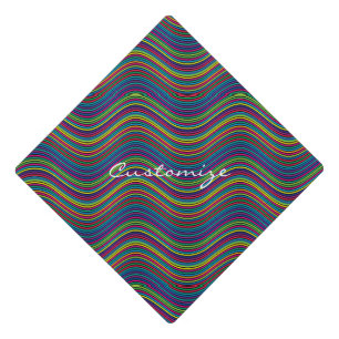 Cool Abstract Wavy line art Thunder_Cove Graduation Cap Topper