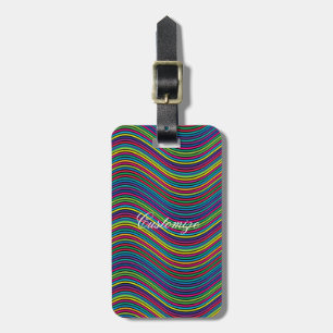Cool Abstract Wavy line art Thunder_Cove Luggage Tag