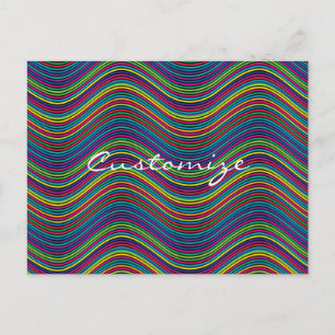 Cool Abstract Wavy line art Thunder_Cove Postcard