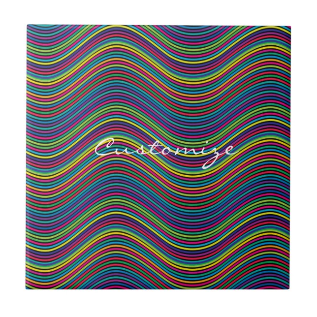 Cool Abstract Wavy line art Thunder_Cove Tile (Front)
