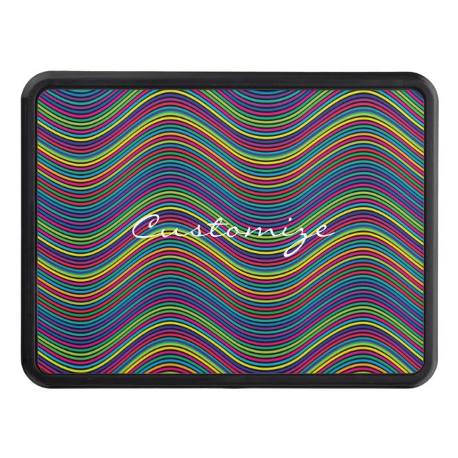 Cool Abstract Wavy line art Thunder_Cove Trailer Hitch Cover (Front)