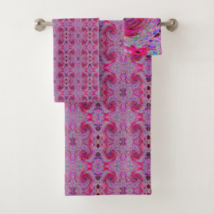 Cool Abstrait rétro rose chaud et rouge floral tor