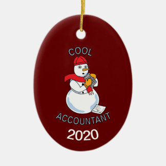 Cool Accountant Snowman Ceramic Ornament