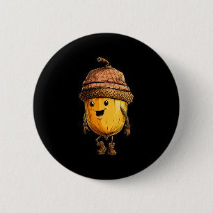 Cool Acorn With Hat For Oak Trees And Chestnuts Lo 2 Inch Round Button