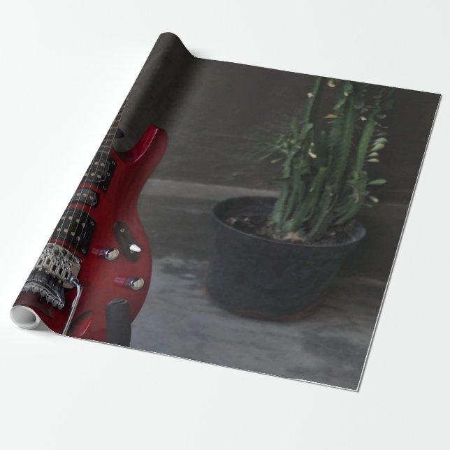 Cool Acoustic Guitar Wrapping Paper (Unrolled)