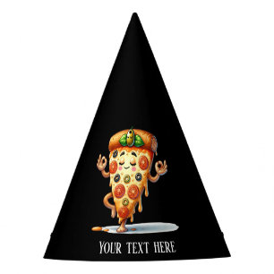Cool add text yoga pizza party  hat