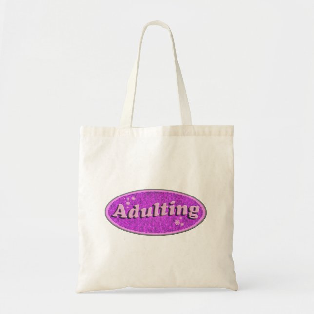 Cool Adulting Retro Decal Nostalgia Fun Tote Bag (Front)