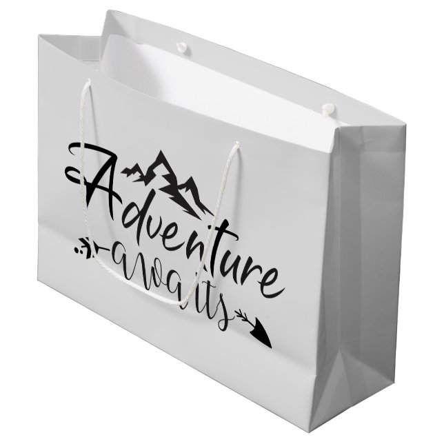 cool adventure awaits word art  large gift bag (Front Angled)