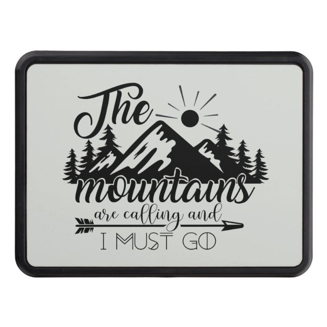 cool adventure lovers mountains word art trailer hitch cover (Front)