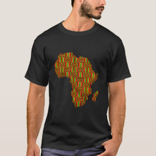 Cool Africa Map Kente Cloth Gift For Men Women Afr T-Shirt