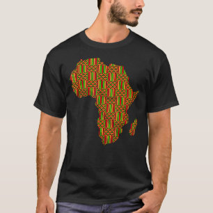 Cool Africa Map Kente Cloth Gift For Men Women Afr T-Shirt