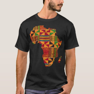 Cool Africa Map Kente Cloth Gift For Men Women Afr T-Shirt