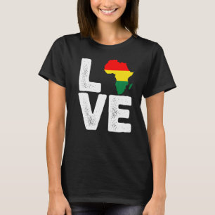 Cool Africa Map Love For Afro Men Women Black Hist T-Shirt