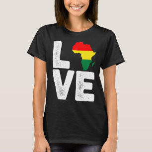 Cool Africa Map Love For Afro Men Women Black Hist T-Shirt