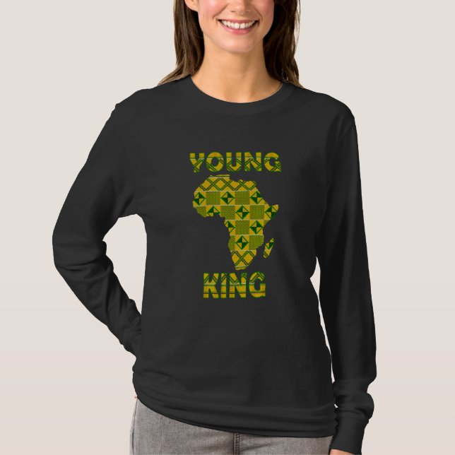 Cool African Kente Art Men Boys Kids African Ameri T-Shirt (Front)