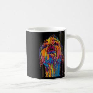 Cool African Woman Afro Colour Painted Face Junete Coffee Mug