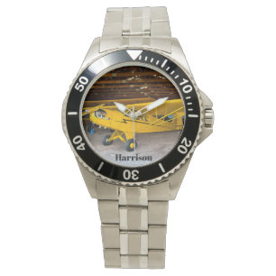 Cool Aircraft photo, Piper Cub J3, Personalized  Watch