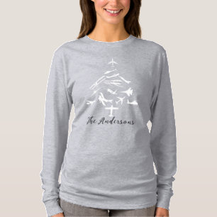 Cool Airplane Christmas Tree,Aviation,Personalized T-Shirt