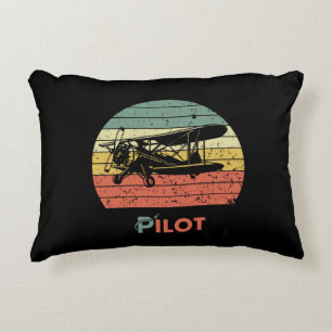 Cool Airplane & sunset, Vintage Retro style Simple Accent Pillow