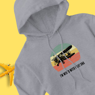 Cool Airplane & sunset, Vintage Retro style Simple Hoodie