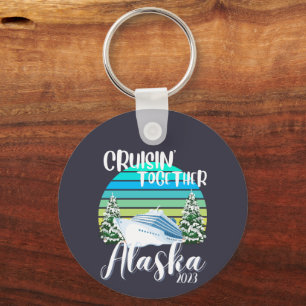 Cool Alaska Cruise 2023 Family Friend Group Travel Keychain