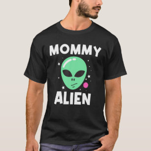 Cool Alien Art For Women Mom Green Head Galaxy Out T-Shirt