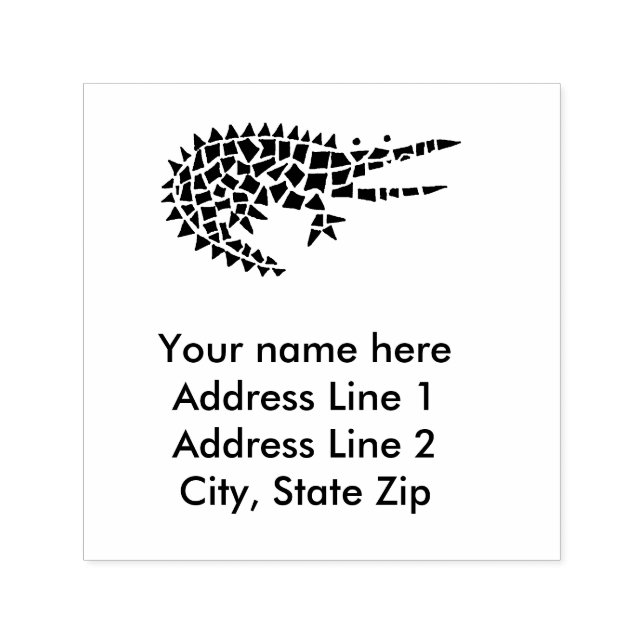 Cool Alligator Self Inking Address Stamp (Design)