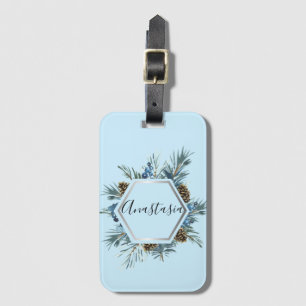 Cool, Amazing, Blue Flowers whit your name Luggage Tag