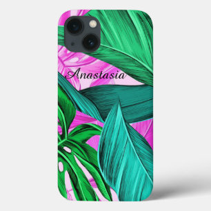 Cool, Amazing, fluorescent tropical palm   iPhone 13 Case