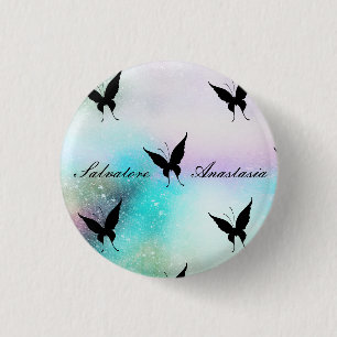 Cool, Amazing, Galaxy, Buterfly 1 Inch Round Button